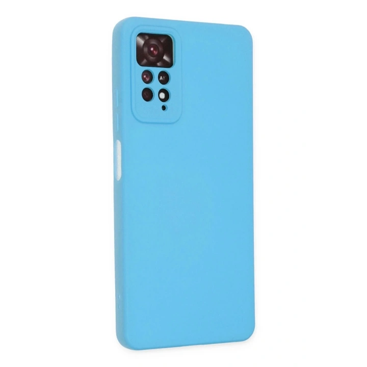 Mey İthalat®   Redmi Note 11 Pro Kılıf Nano içi Kadife Silikon - Mavi