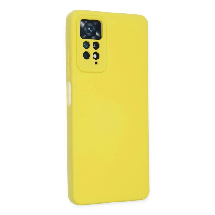 Mey İthalat®   Redmi Note 11 Pro Kılıf Nano içi Kadife Silikon - Sarı