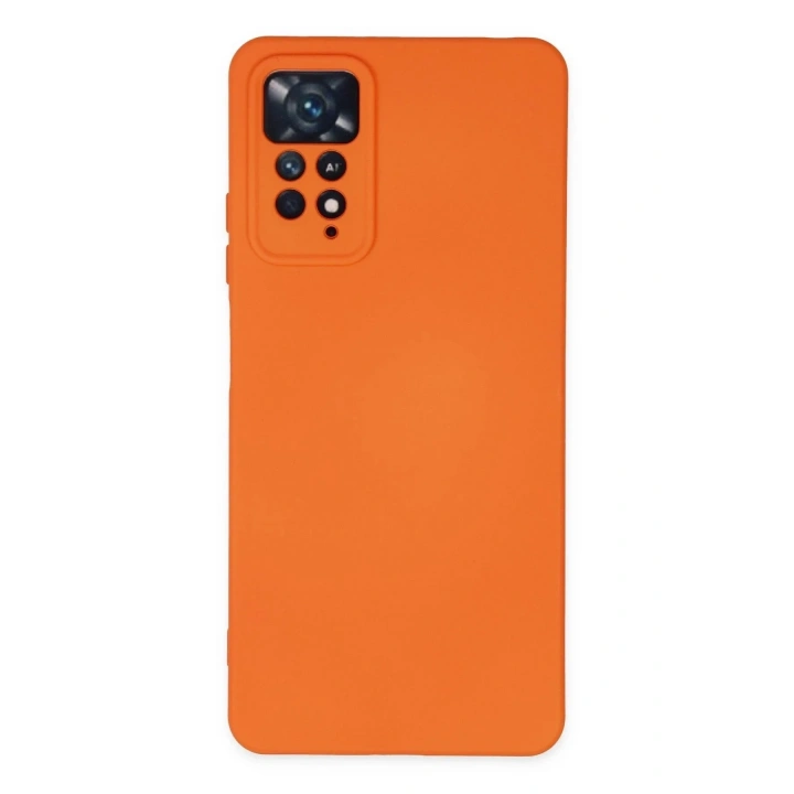 Mey İthalat®   Redmi Note 11 Pro Kılıf Nano içi Kadife Silikon - Turuncu