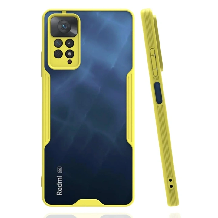 Mey İthalat®   Redmi Note 11 Pro Kılıf Platin Silikon - Sarı