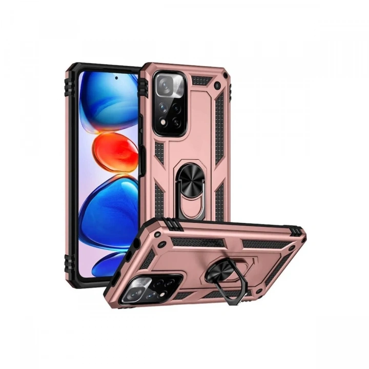 Mey İthalat®   Redmi Note 11 Pro Plus 5G Kılıf Sofya Yüzüklü Silikon Kapak - Rose