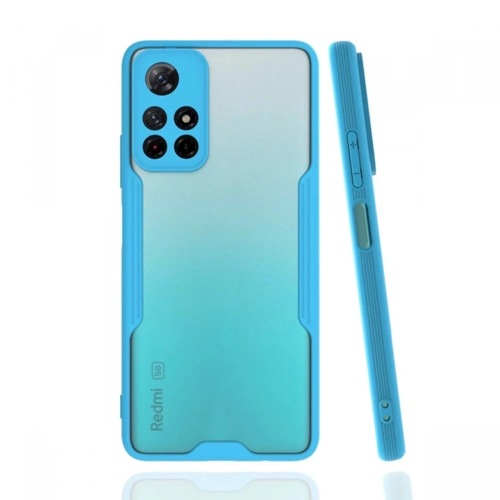 Mey İthalat®   Redmi Note 11T Kılıf Platin Silikon - Mavi