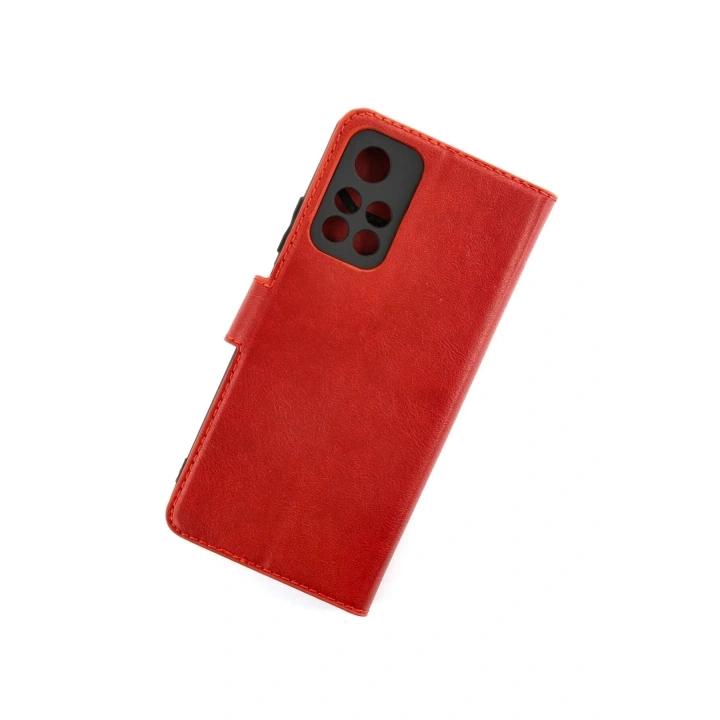 Mey İthalat®   Redmi Note 11T Kılıf Trend S Plus Kapaklı Kılıf - Kırmızı