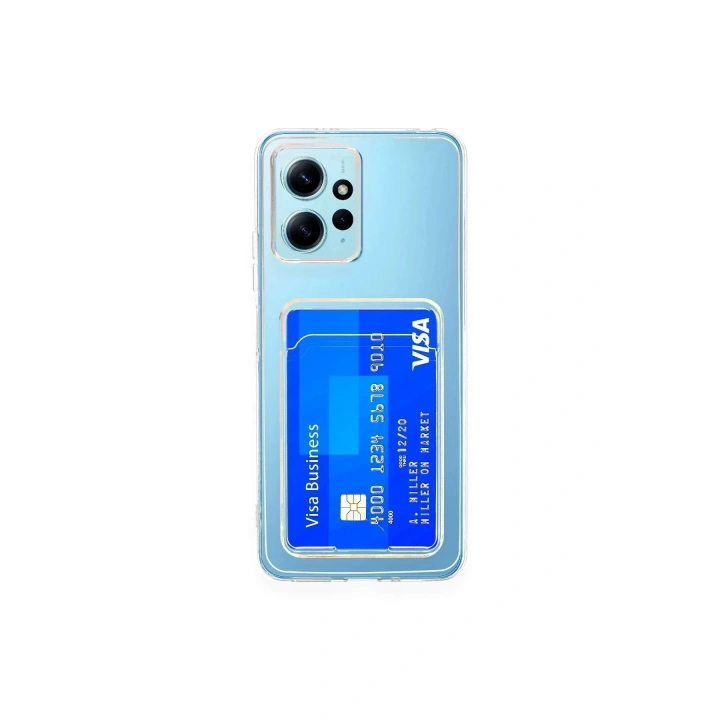 Mey İthalat®   Redmi Note 12 4G Kılıf Kart Şeffaf Silikon - Şeffaf