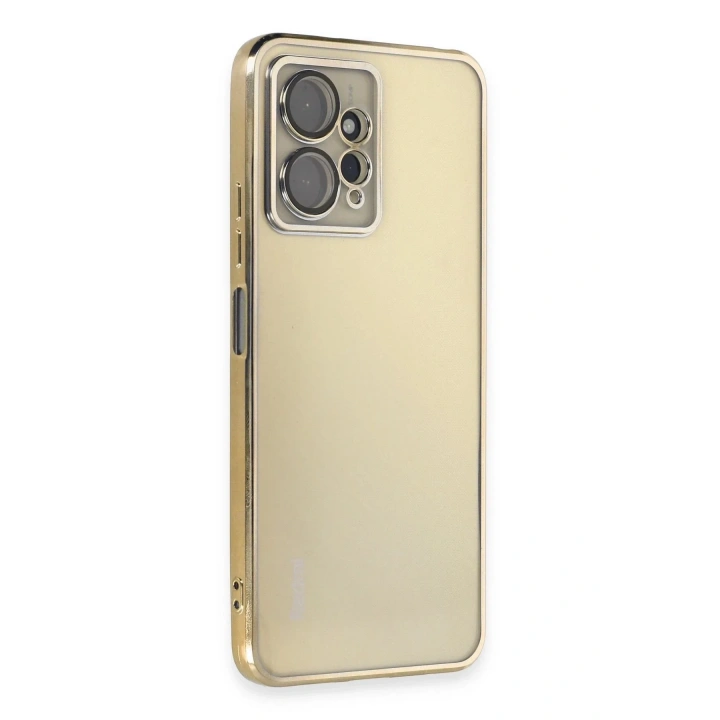 Mey İthalat®   Redmi Note 12 4G Kılıf  Lensli Silikon - Gold