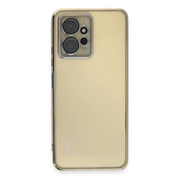 Mey İthalat®   Redmi Note 12 4G Kılıf  Lensli Silikon - Gold