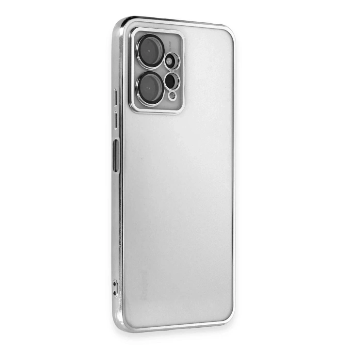 Mey İthalat®   Redmi Note 12 4G Kılıf  Lensli Silikon - Gümüş