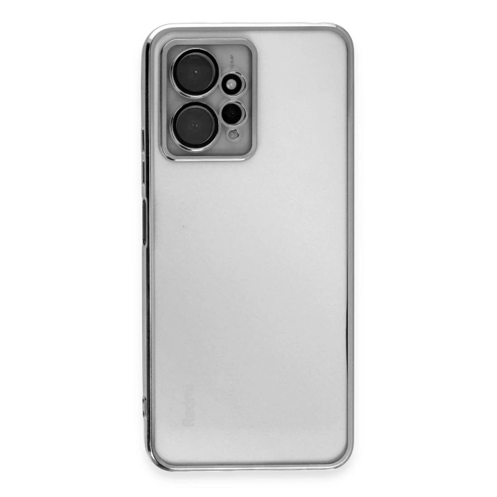 Mey İthalat®   Redmi Note 12 4G Kılıf  Lensli Silikon - Gümüş