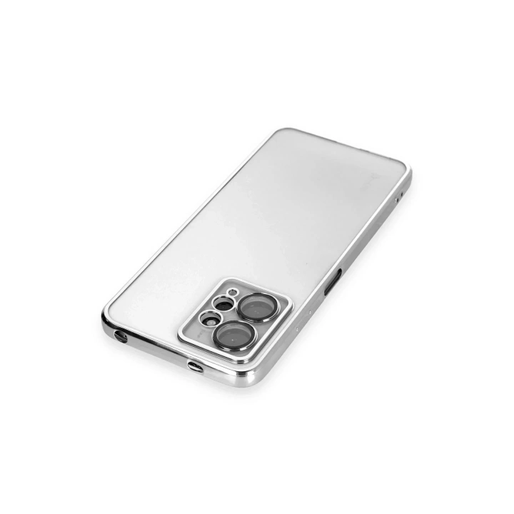 Mey İthalat®   Redmi Note 12 4G Kılıf  Lensli Silikon - Gümüş