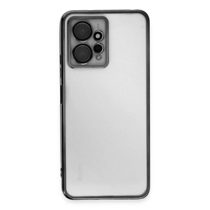 Mey İthalat®   Redmi Note 12 4G Kılıf  Lensli Silikon - Siyah