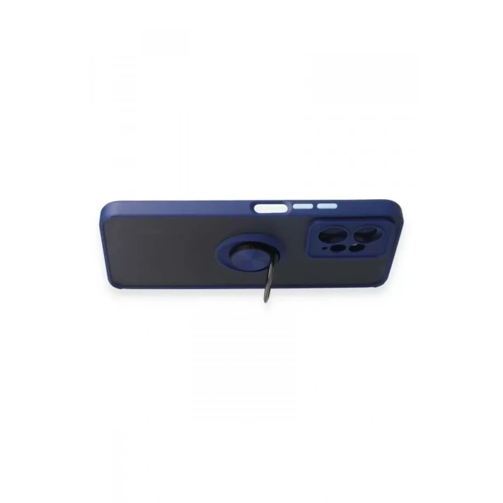 Mey İthalat®   Redmi Note 12 4G Kılıf Montreal Yüzüklü Silikon Kapak - Lacivert