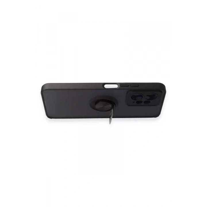 Mey İthalat®   Redmi Note 12 4G Kılıf Montreal Yüzüklü Silikon Kapak - Siyah