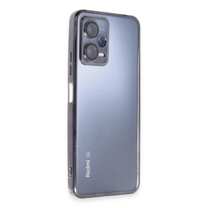 Mey İthalat®   Redmi Note 12 5G Kılıf  Lensli Silikon - Siyah