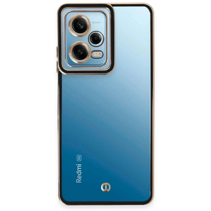 Mey İthalat®   Redmi Note 12 5G Kılıf Liva Lens Silikon - Siyah