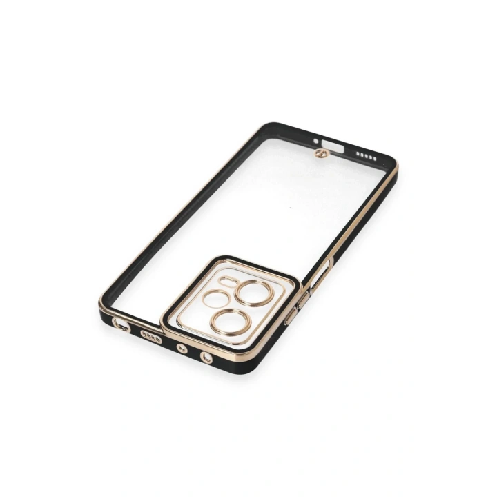 Mey İthalat®   Redmi Note 12 5G Kılıf Liva Lens Silikon - Siyah