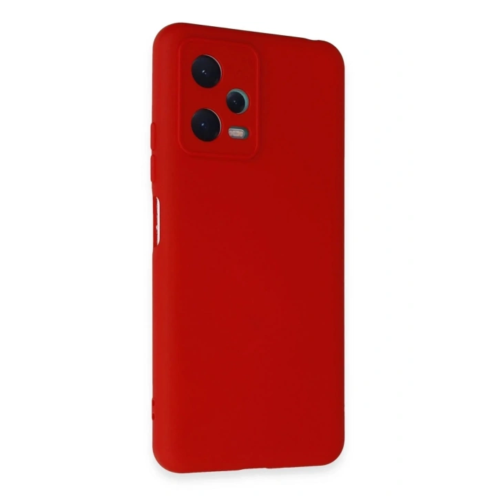 Mey İthalat®   Redmi Note 12 5G Kılıf Nano içi Kadife Silikon - Kırmızı