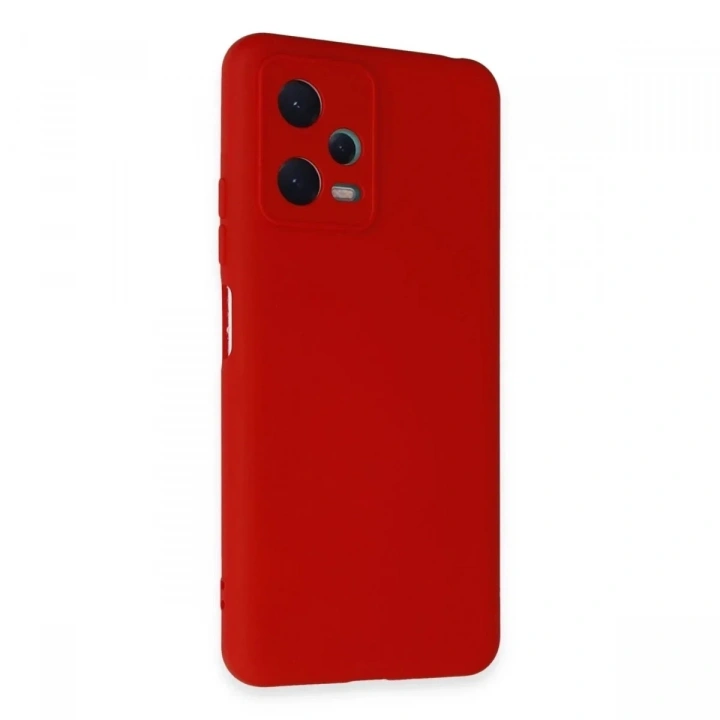 Mey İthalat®   Redmi Note 12 5G Kılıf Nano içi Kadife Silikon - Kırmızı