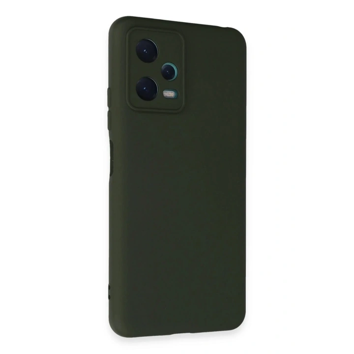 Mey İthalat®   Redmi Note 12 5G Kılıf Nano içi Kadife Silikon - Koyu Yeşil