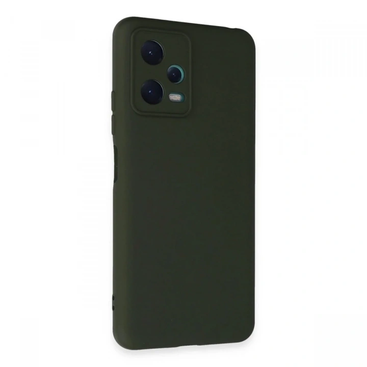 Mey İthalat®   Redmi Note 12 5G Kılıf Nano içi Kadife Silikon - Koyu Yeşil