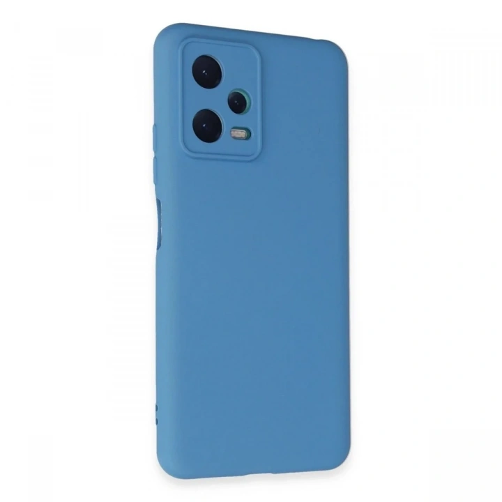 Mey İthalat®   Redmi Note 12 5G Kılıf Nano içi Kadife Silikon - Mavi