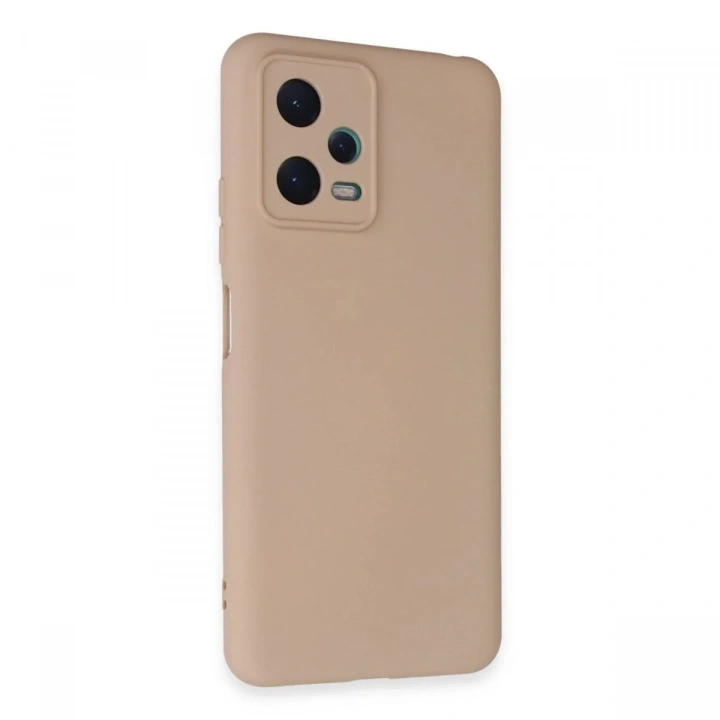 Mey İthalat®   Redmi Note 12 5G Kılıf Nano içi Kadife Silikon - Pudra