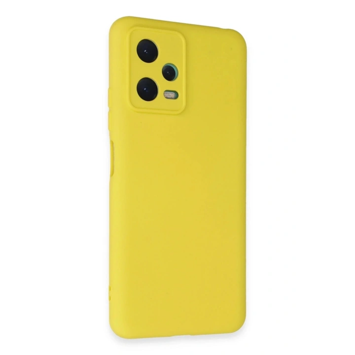 Mey İthalat®   Redmi Note 12 5G Kılıf Nano içi Kadife Silikon - Sarı