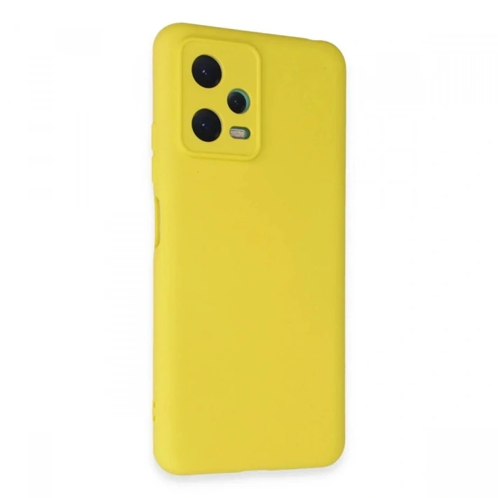 Mey İthalat®   Redmi Note 12 5G Kılıf Nano içi Kadife Silikon - Sarı