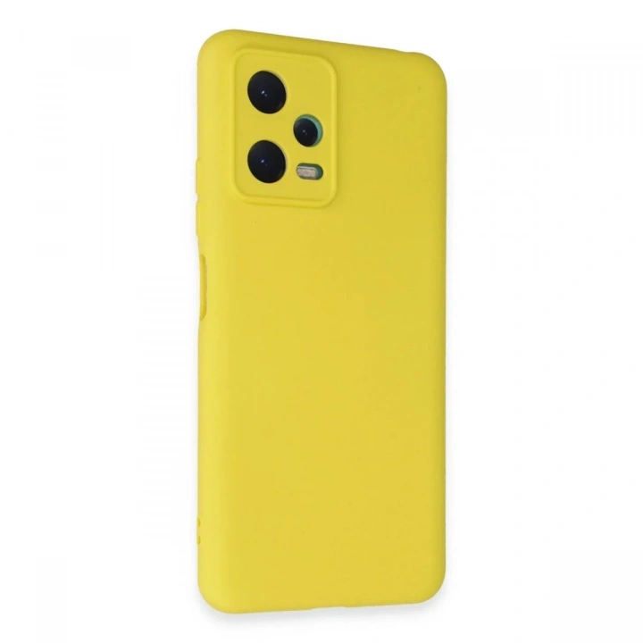 Mey İthalat®   Redmi Note 12 5G Kılıf Nano içi Kadife Silikon - Sarı