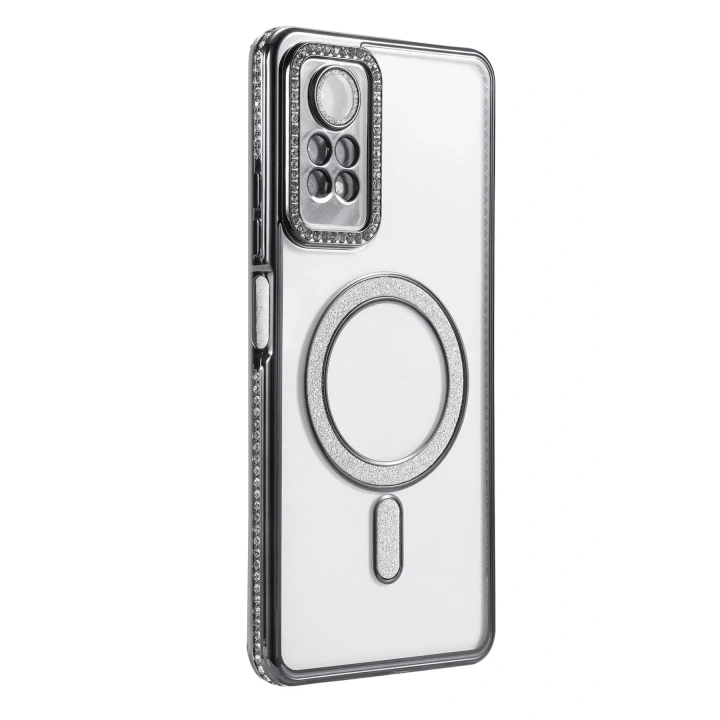 Mey İthalat®   Redmi Note 12 Pro 4G Joke Simli Magneticsafe Kılıf - Siyah