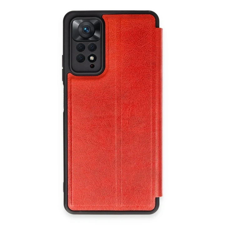 Mey İthalat®   Redmi Note 12 Pro 4G Kılıf Flip Cover - Kırmızı