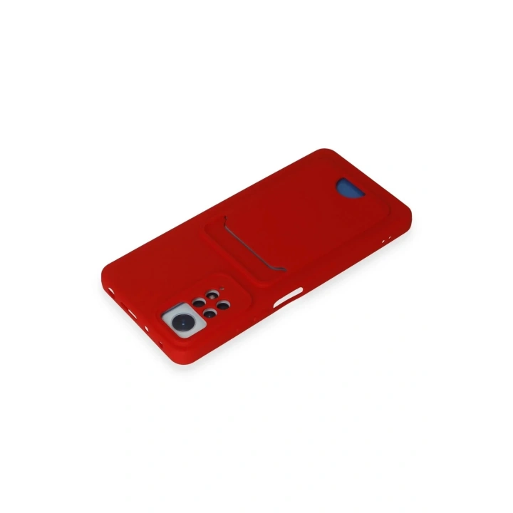 Mey İthalat®   Redmi Note 12 Pro 4G Kılıf Kelvin Kartvizitli Silikon - Kırmızı