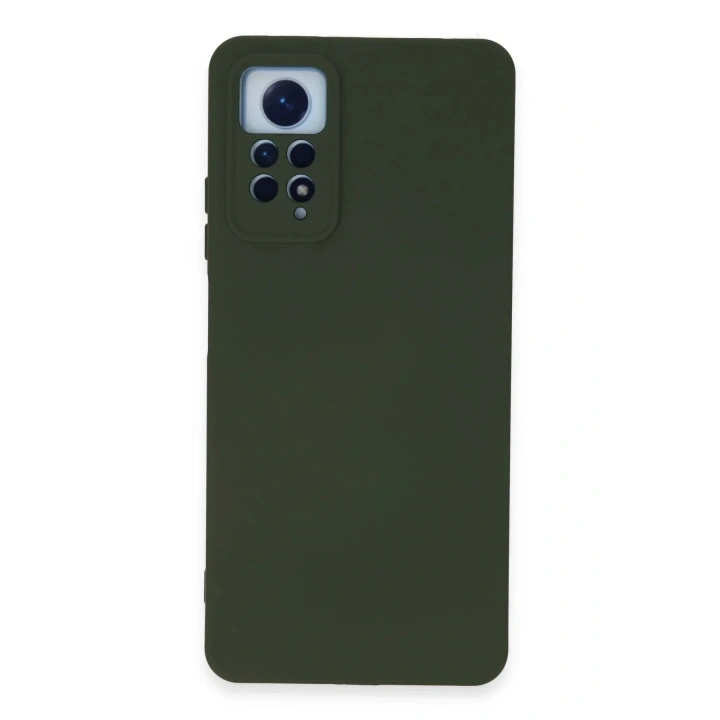 Mey İthalat®   Redmi Note 12 Pro 4G Kılıf Nano içi Kadife Silikon - Koyu Yeşil