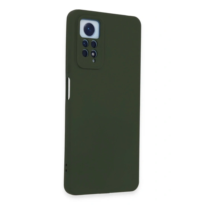 Mey İthalat®   Redmi Note 12 Pro 4G Kılıf Nano içi Kadife Silikon - Koyu Yeşil