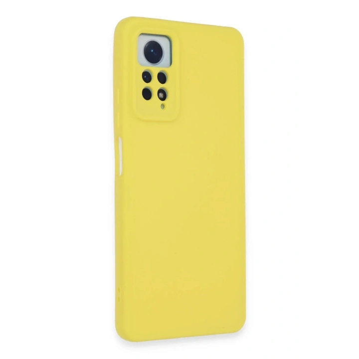 Mey İthalat®   Redmi Note 12 Pro 4G Kılıf Nano içi Kadife Silikon - Sarı