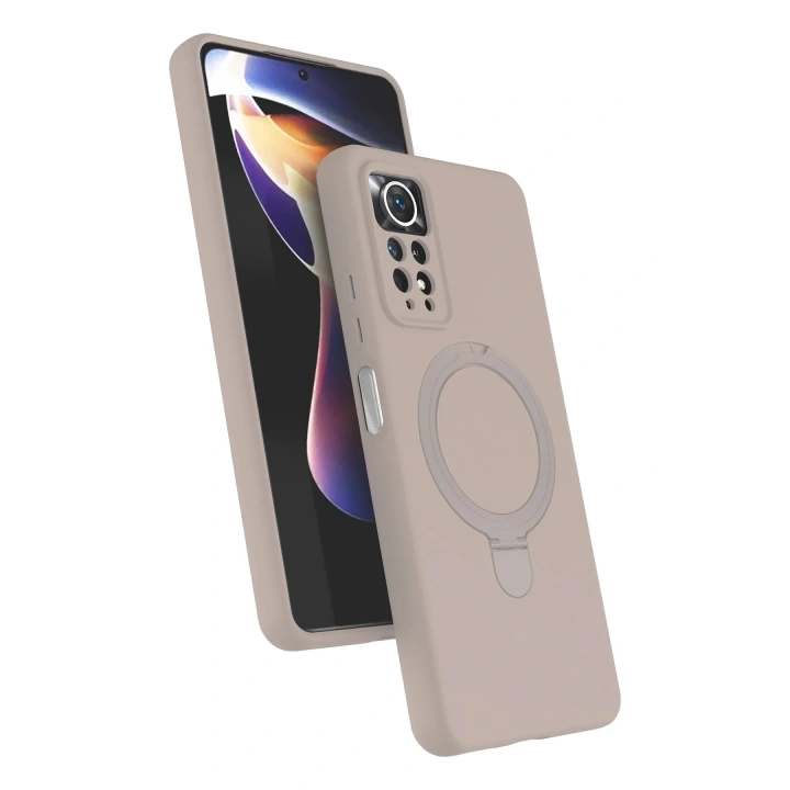 Mey İthalat®   Redmi Note 12 Pro 4G Regal Magsafe Standlı Kapak - Çöl Titanyum