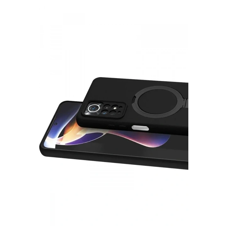 Mey İthalat®   Redmi Note 12 Pro 4G Regal Magsafe Standlı Kapak - Siyah