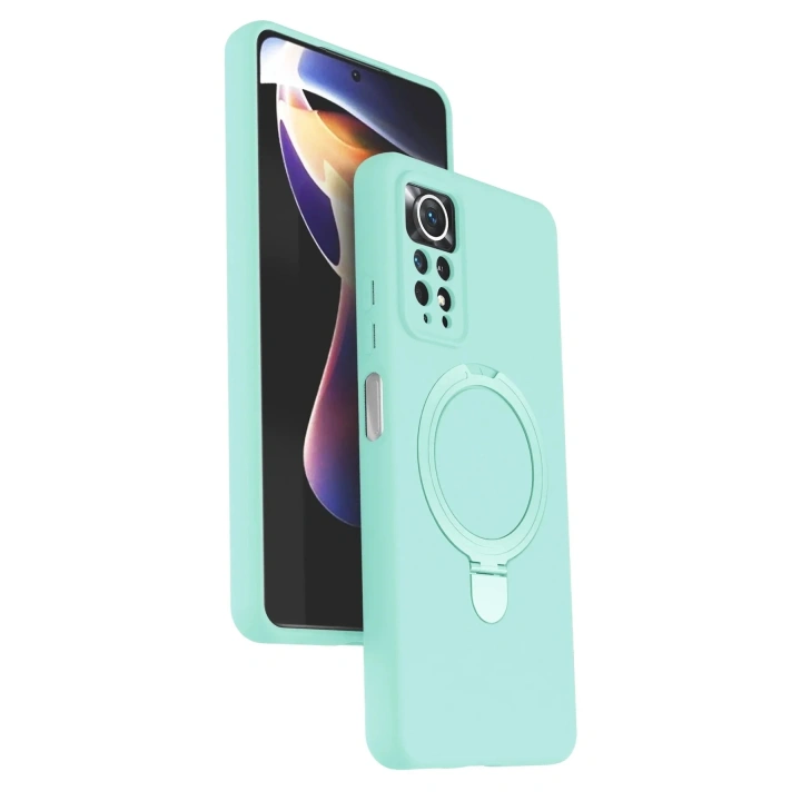 Mey İthalat®   Redmi Note 12 Pro 4G Regal Magsafe Standlı Kapak - Su Yeşili