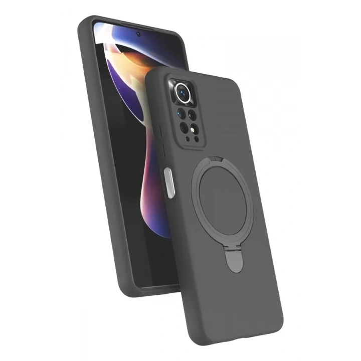 Mey İthalat®   Redmi Note 12 Pro 4G Regal Magsafe Standlı Kapak - Titan Gri