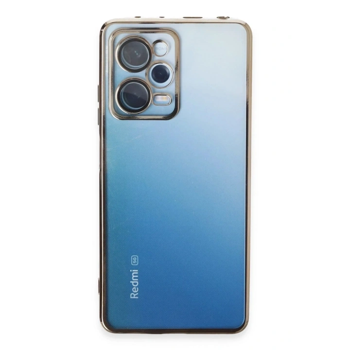 Mey İthalat®   Redmi Note 12 Pro 5G Kılıf  Lensli Silikon - Gold
