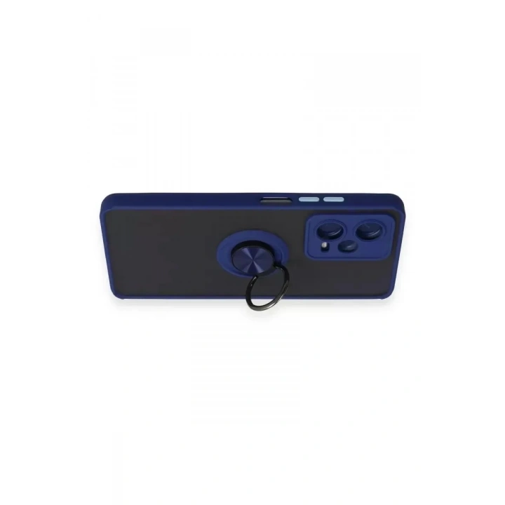 Mey İthalat®   Redmi Note 12 Pro 5G Kılıf Montreal Yüzüklü Silikon Kapak - Lacivert