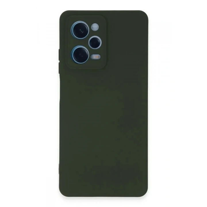 Mey İthalat®   Redmi Note 12 Pro 5G Kılıf Nano içi Kadife Silikon - Koyu Yeşil