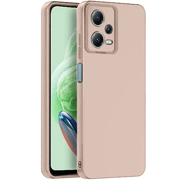 Mey İthalat®   Redmi Note 12 Pro 5G Kılıf Nano içi Kadife Silikon - Pudra