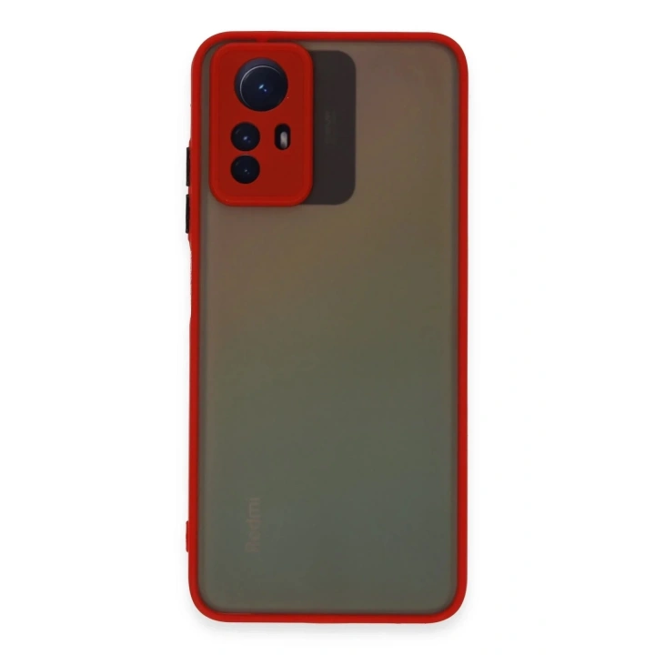 Mey İthalat®   Redmi Note 12S Kılıf Montreal Silikon Kapak - Kırmızı