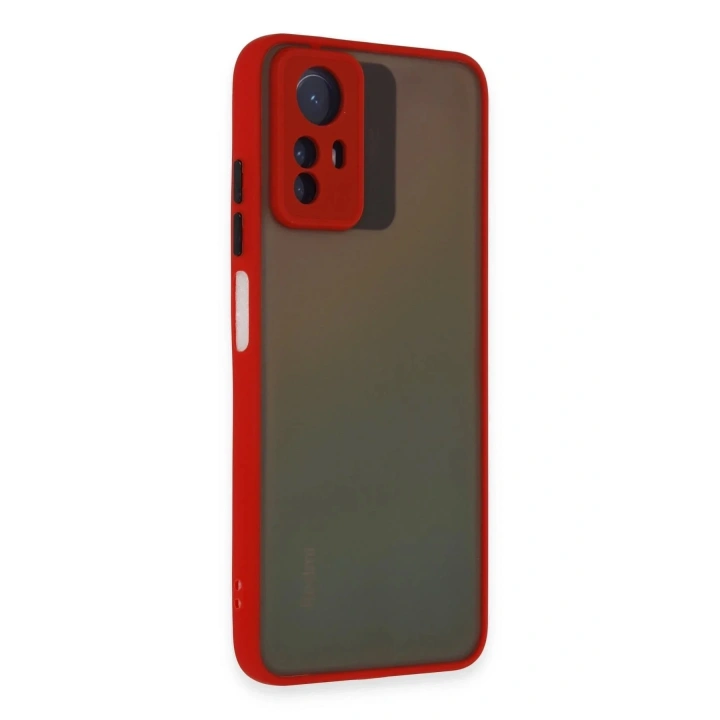 Mey İthalat®   Redmi Note 12S Kılıf Montreal Silikon Kapak - Kırmızı
