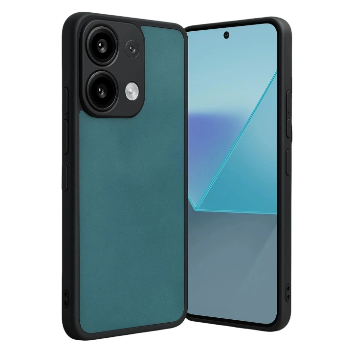 Mey İthalat®   Redmi Note 13 4G Kılıf Aras Deri Kapak - Açık Yeşil