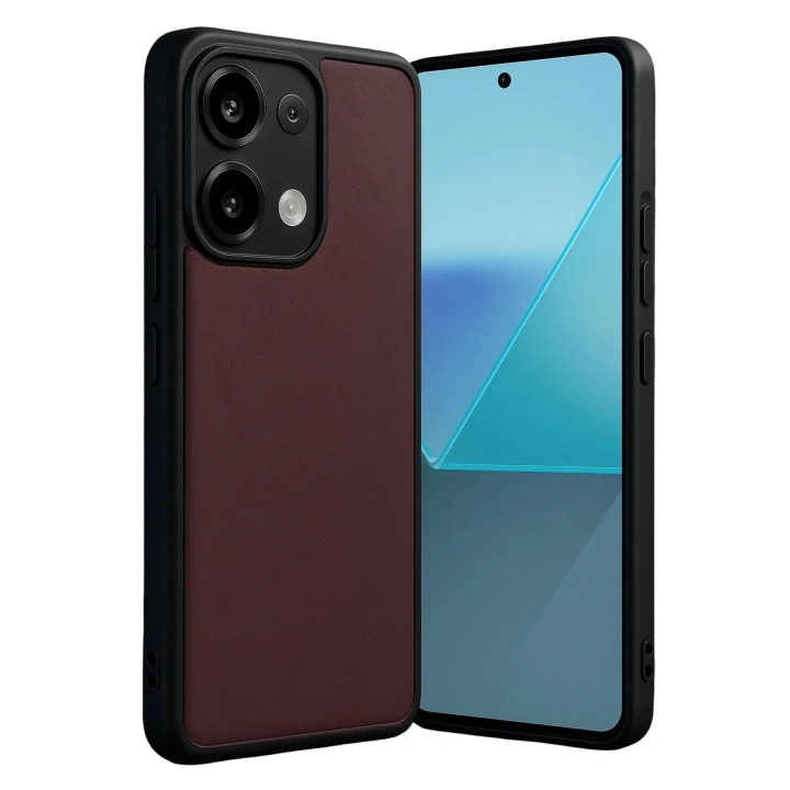 Mey İthalat®   Redmi Note 13 4G Kılıf Aras Deri Kapak - Bordo