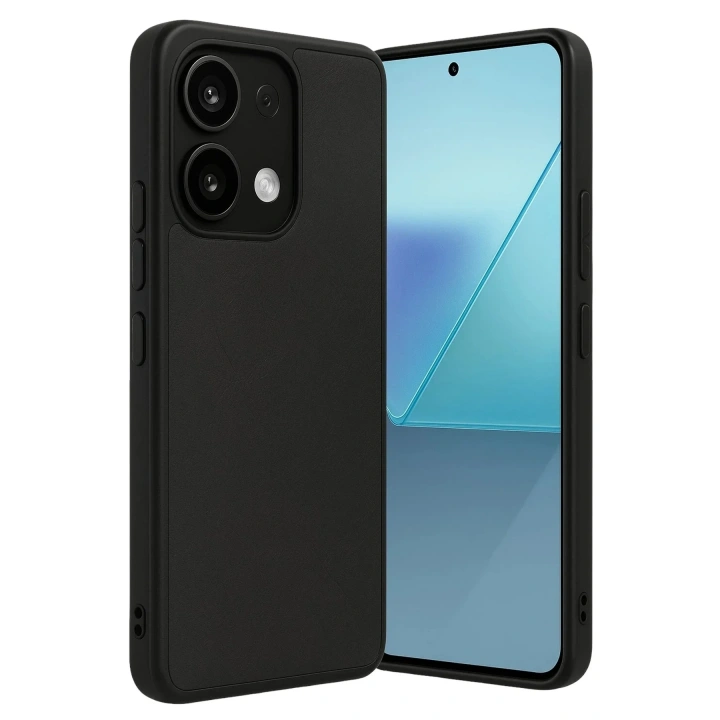 Mey İthalat®   Redmi Note 13 4G Kılıf Aras Deri Kapak - Siyah