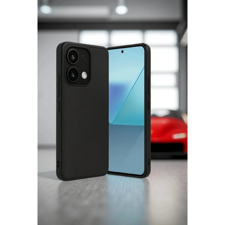 Mey İthalat®   Redmi Note 13 4G Kılıf Aras Deri Kapak - Siyah
