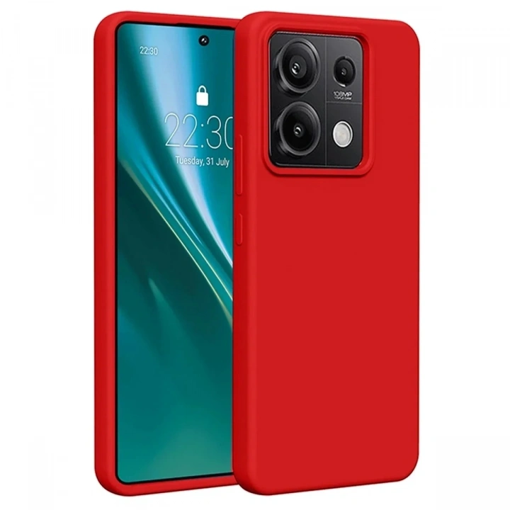 Mey İthalat®   Redmi Note 13 4G Kılıf First Silikon - Kırmızı