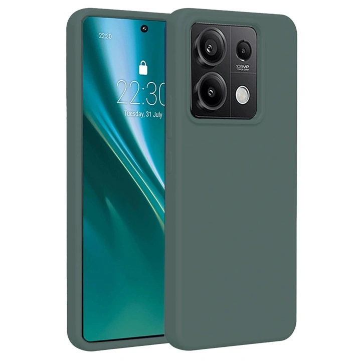 Mey İthalat®   Redmi Note 13 4G Kılıf First Silikon - Koyu Yeşil